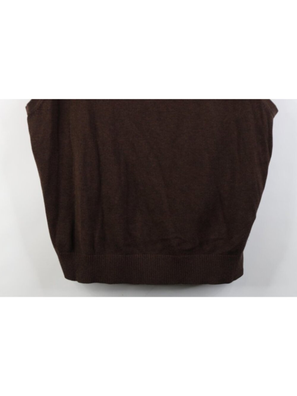 Vintage Lands End Mens Large Faded Blank Pima Cotton Knit Sweater Vest Brown - Picture 3 of 9